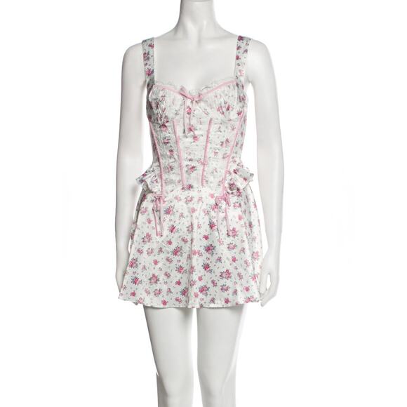 For Love & Lemons NWT That’s Amore Slip Floral Corset Mini Dress size Small - Picture 5 of 12